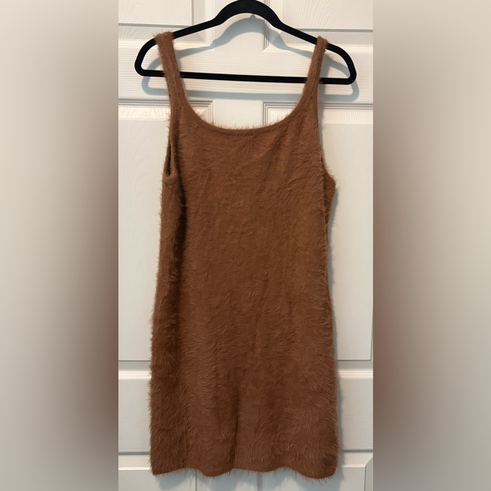 Aerie Tan Fuzzy Mini Dress